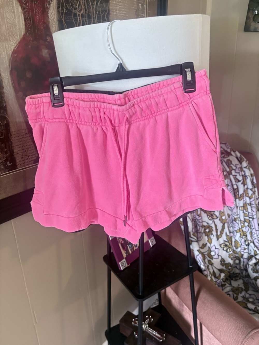 Women's Pink Elastic-Waist Casual Shorts